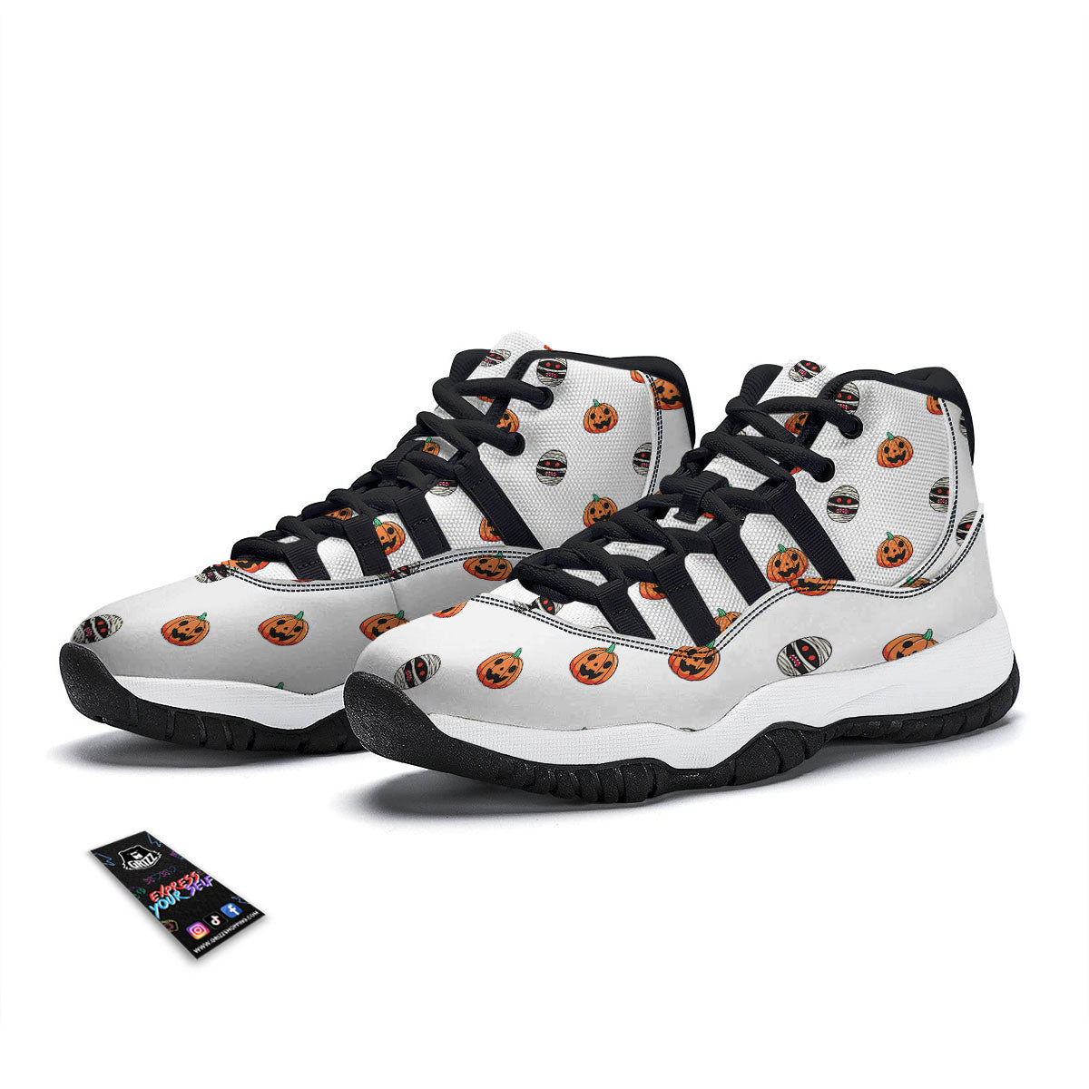 Mummy Halloween Print Pattern Black Bball Shoes-grizzshop