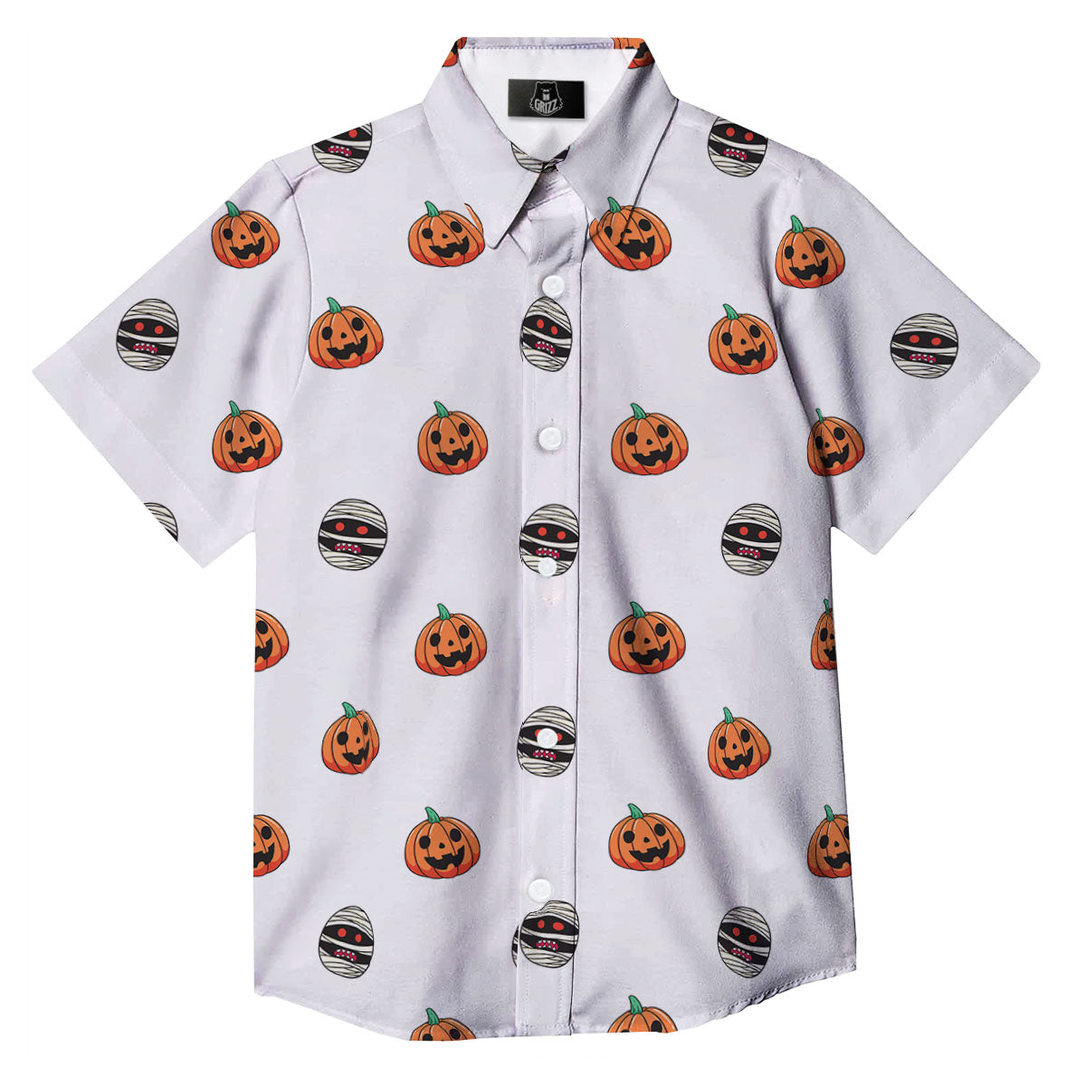 Mummy Halloween Print Pattern Button Up Shirt-grizzshop