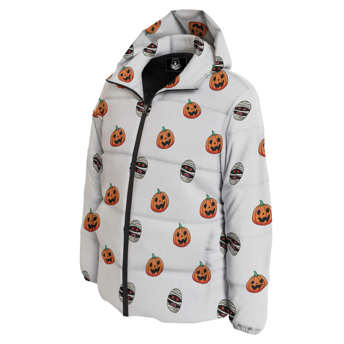 Mummy Halloween Print Pattern Down Jacket-grizzshop
