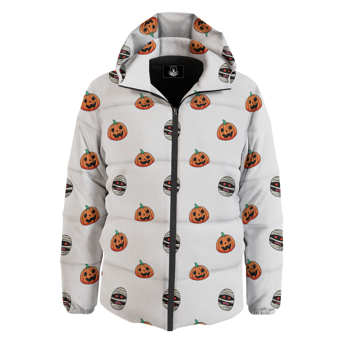 Mummy Halloween Print Pattern Down Jacket-grizzshop