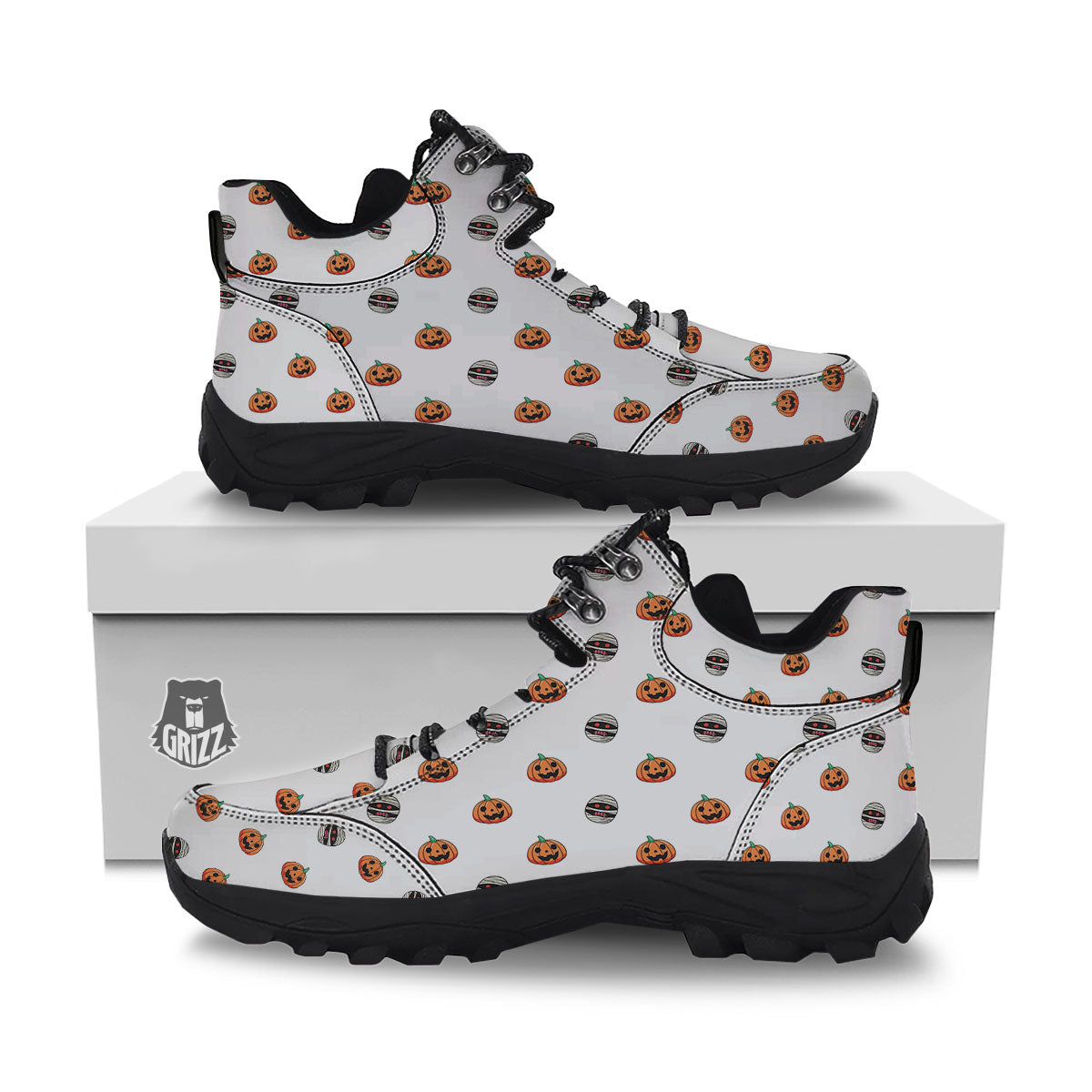 Mummy Halloween Print Pattern Hiking Shoes-grizzshop