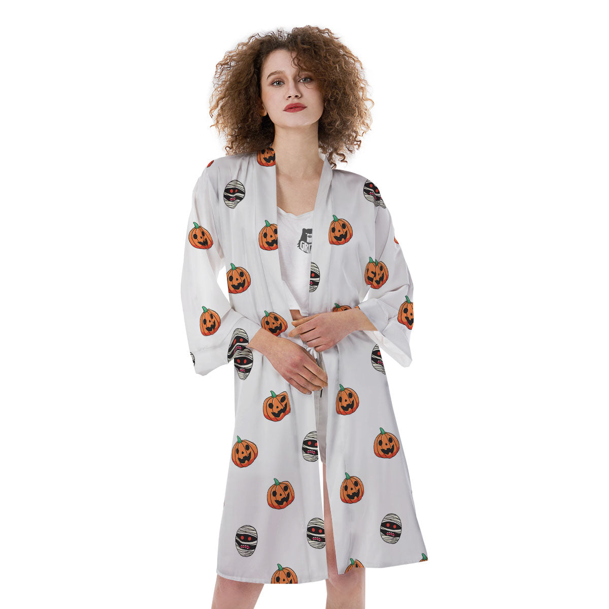 Mummy Halloween Print Pattern Kimono-grizzshop