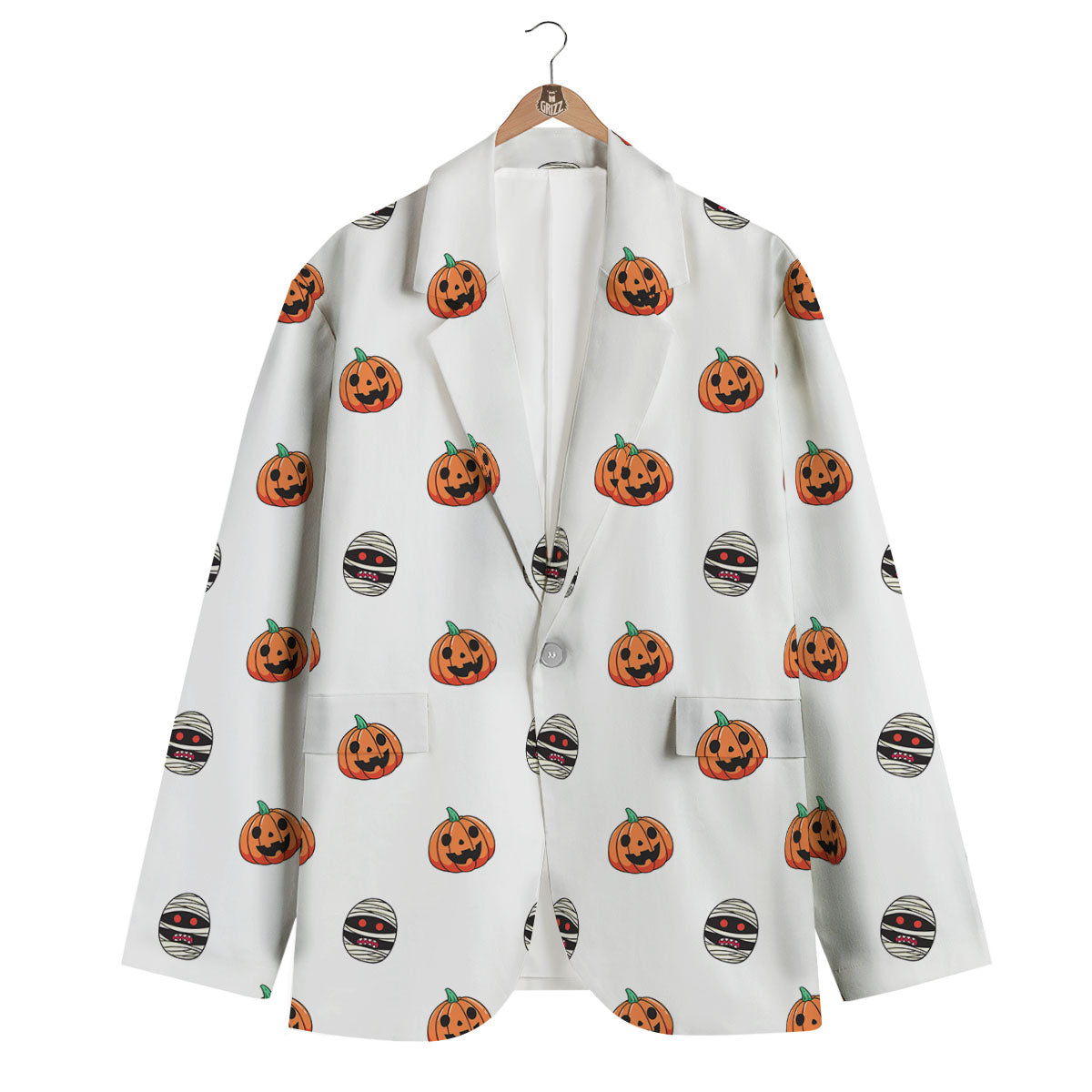Mummy Halloween Print Pattern Men's Blazer-grizzshop