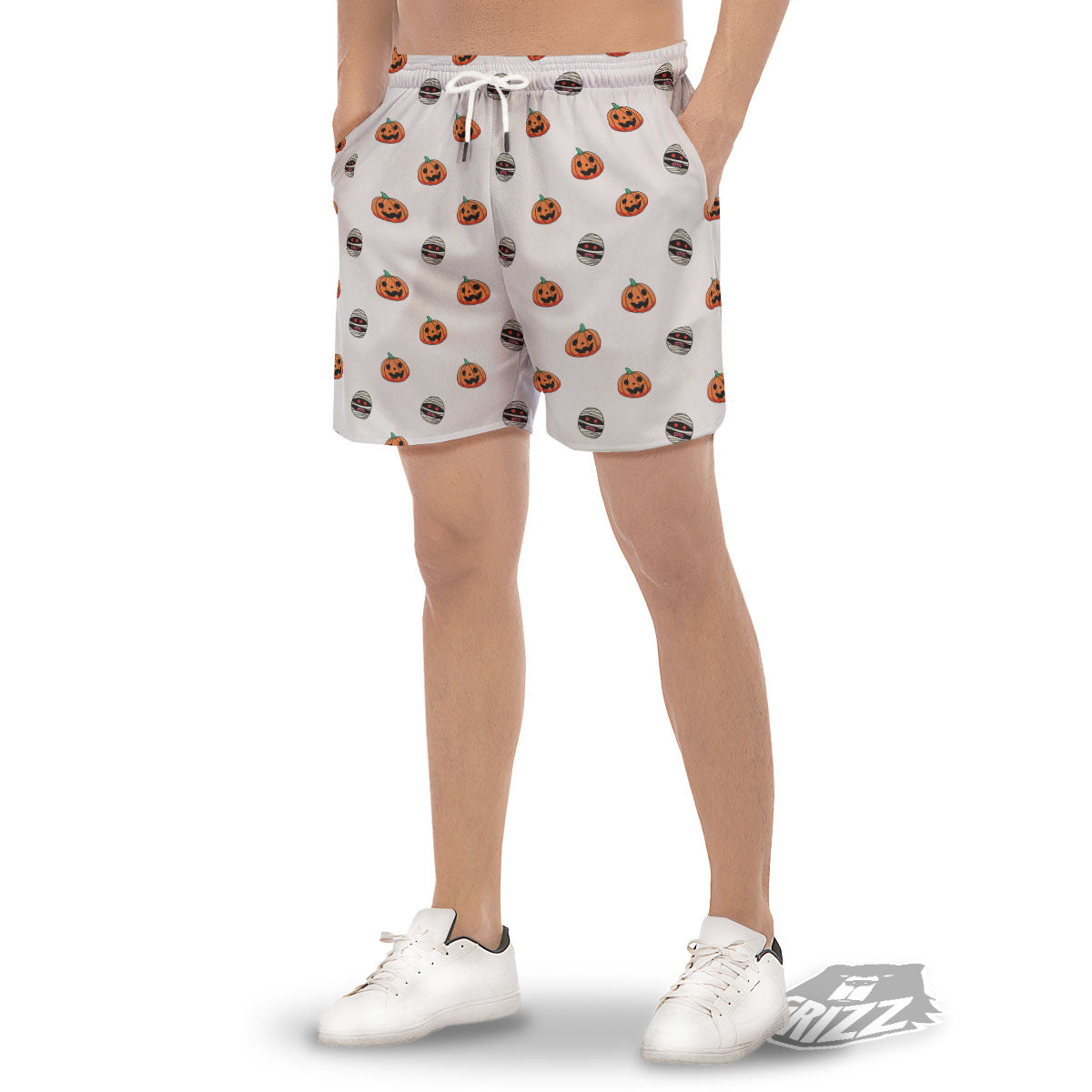 Mummy Halloween Print Pattern Men's Gym Shorts-grizzshop
