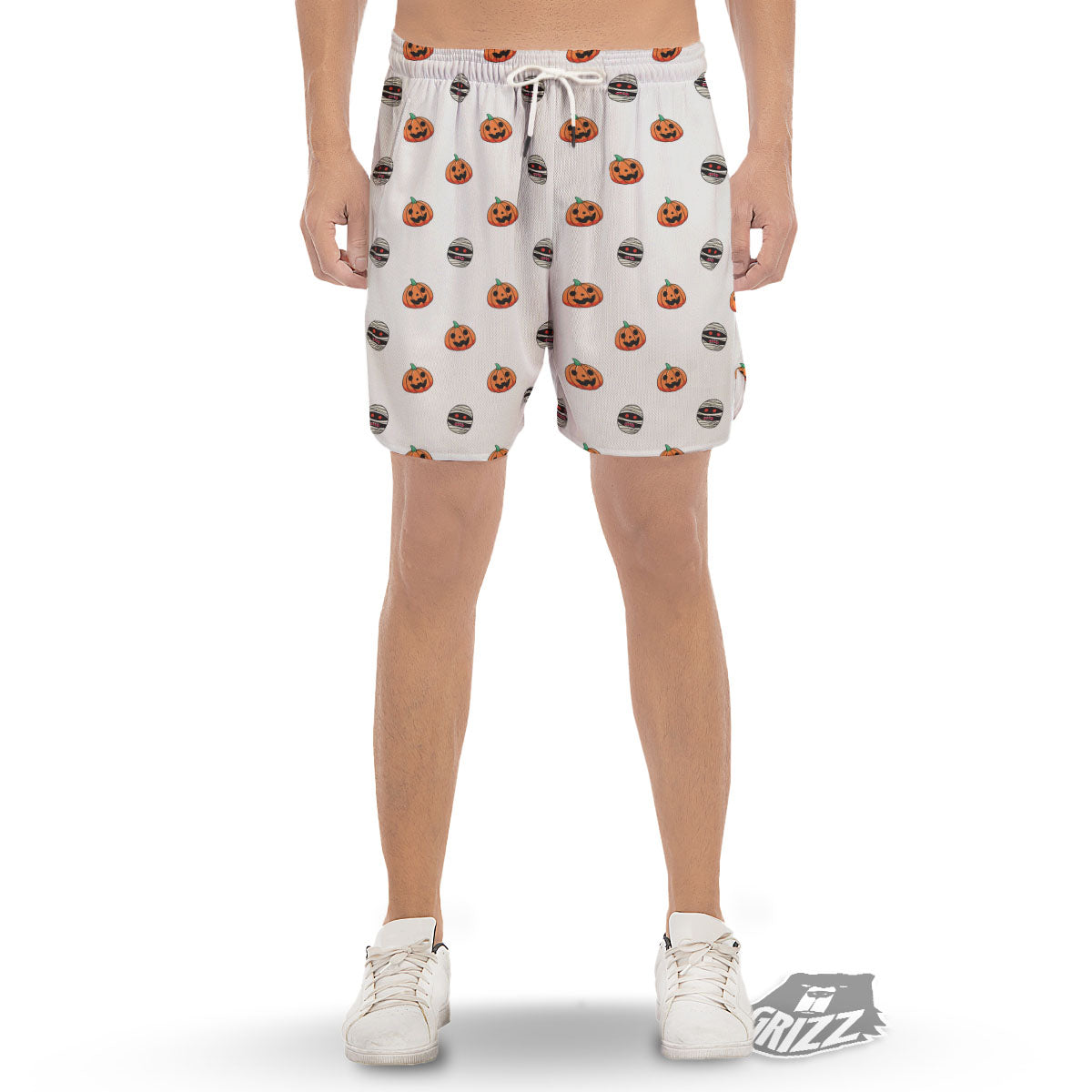 Mummy Halloween Print Pattern Men's Gym Shorts-grizzshop