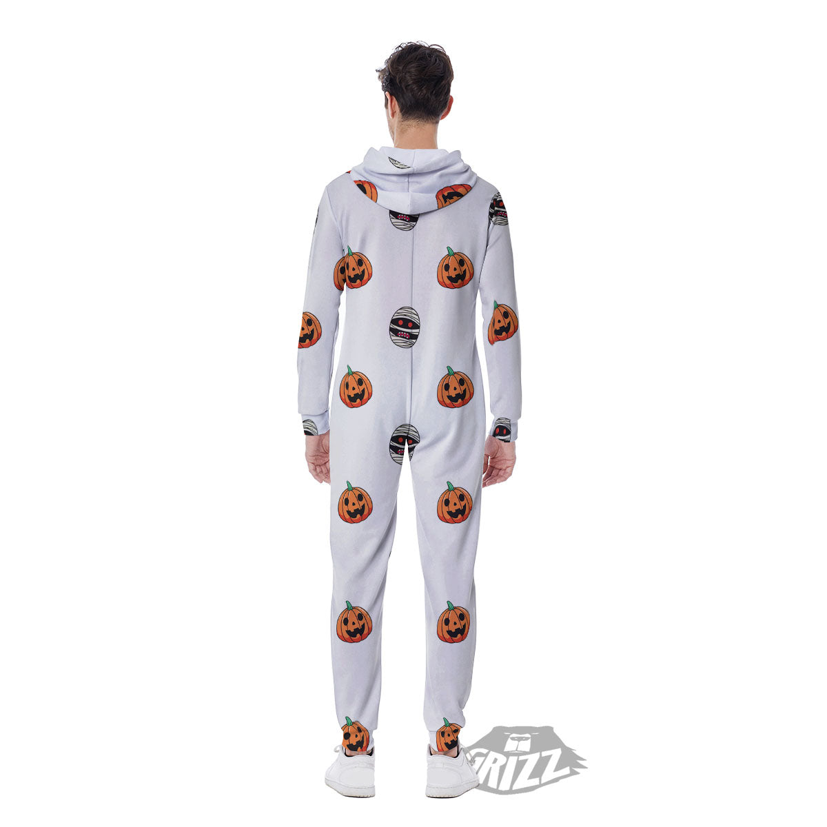 Mummy Halloween Print Pattern Men's Jumpsuit-grizzshop