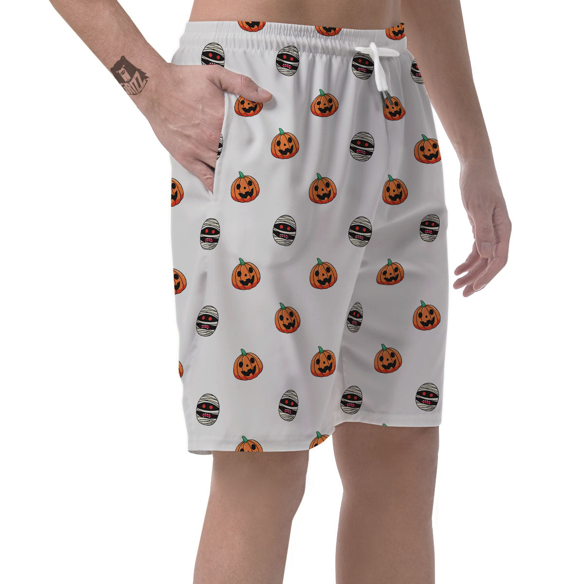 Mummy Halloween Print Pattern Men's Shorts-grizzshop