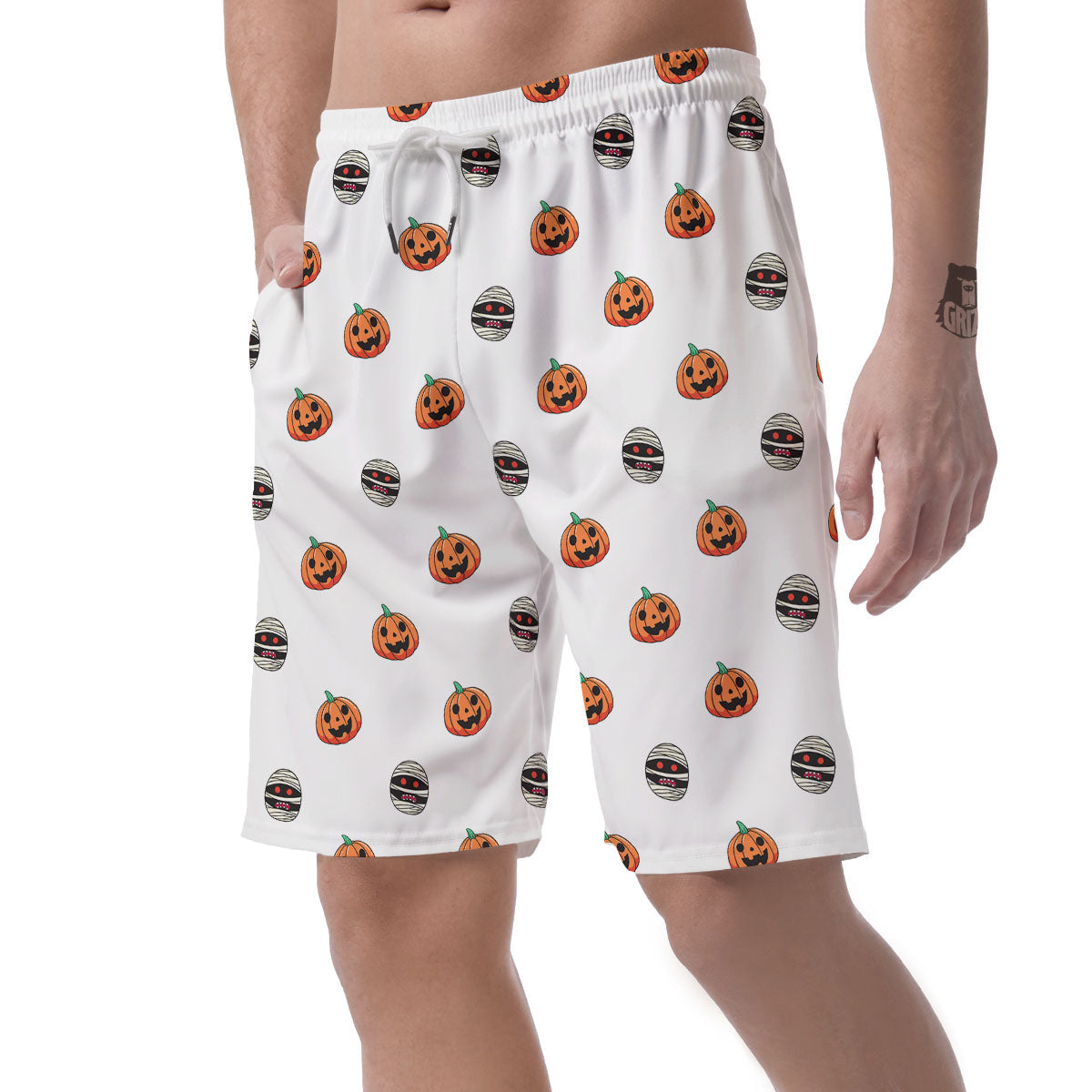 Mummy Halloween Print Pattern Men's Shorts-grizzshop