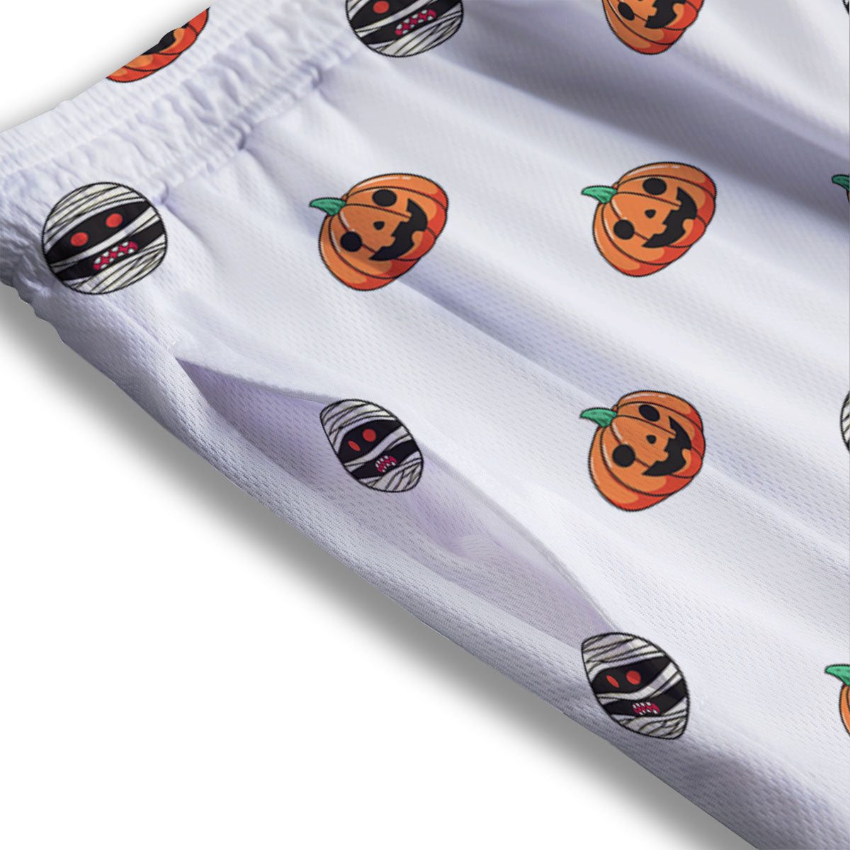 Mummy Halloween Print Pattern Mesh Shorts