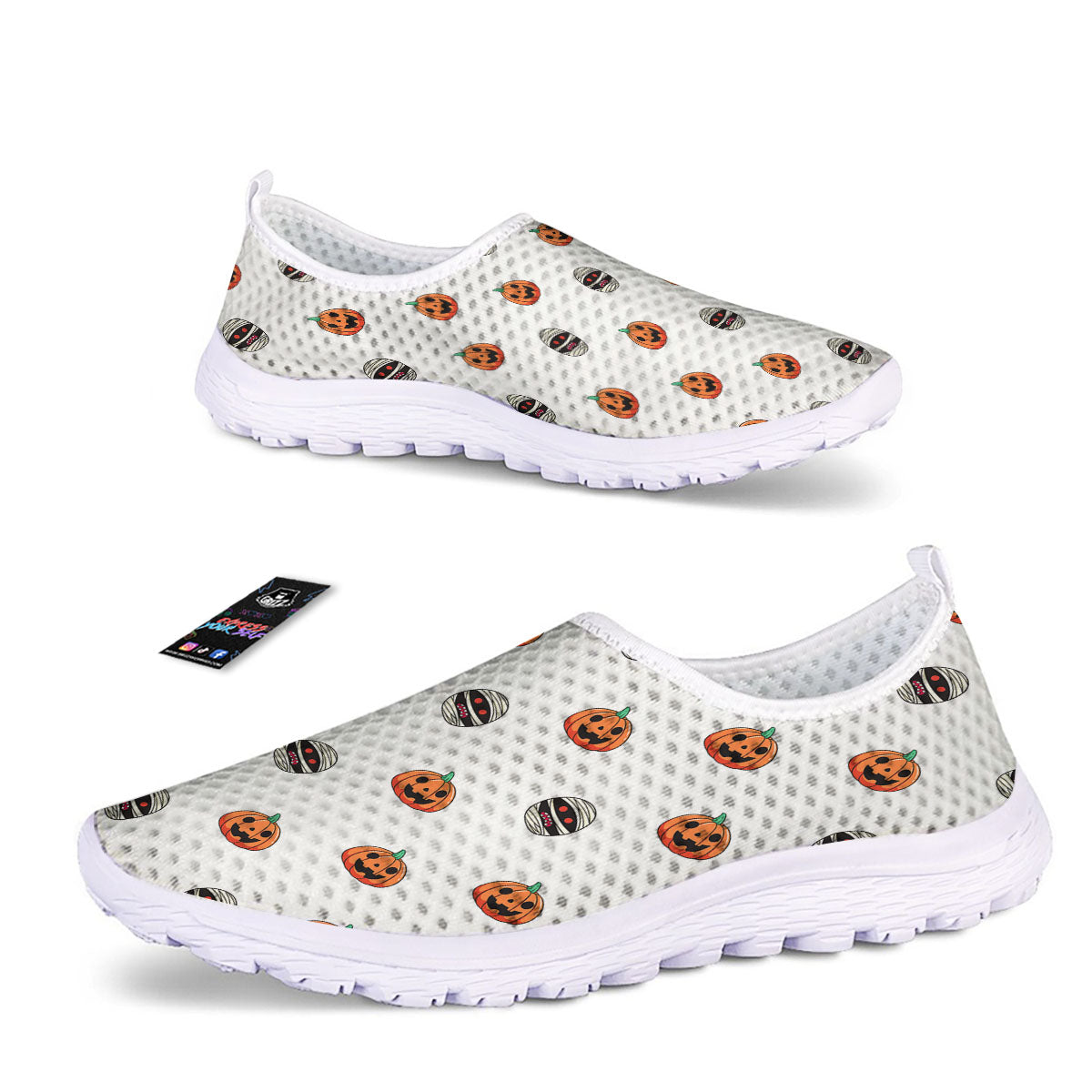 Mummy Halloween Print Pattern Nurse Shoes-grizzshop