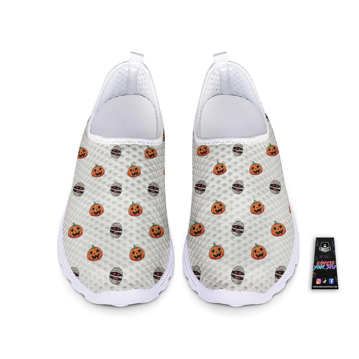 Mummy Halloween Print Pattern Nurse Shoes-grizzshop
