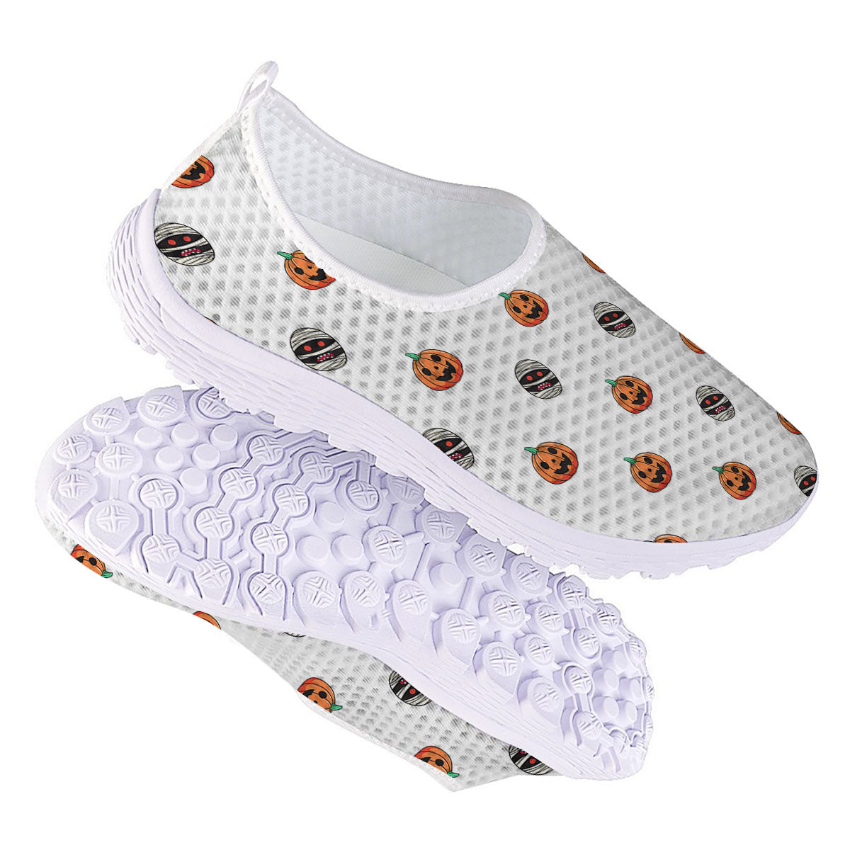 Mummy Halloween Print Pattern Nurse Shoes-grizzshop