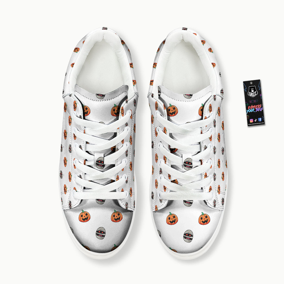 Mummy Halloween Print Pattern Platform Shoes-grizzshop