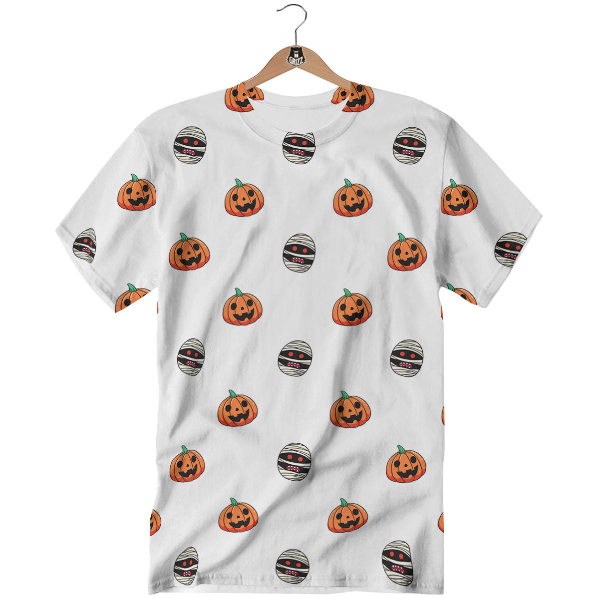 Mummy Halloween Print Pattern T-Shirt-grizzshop