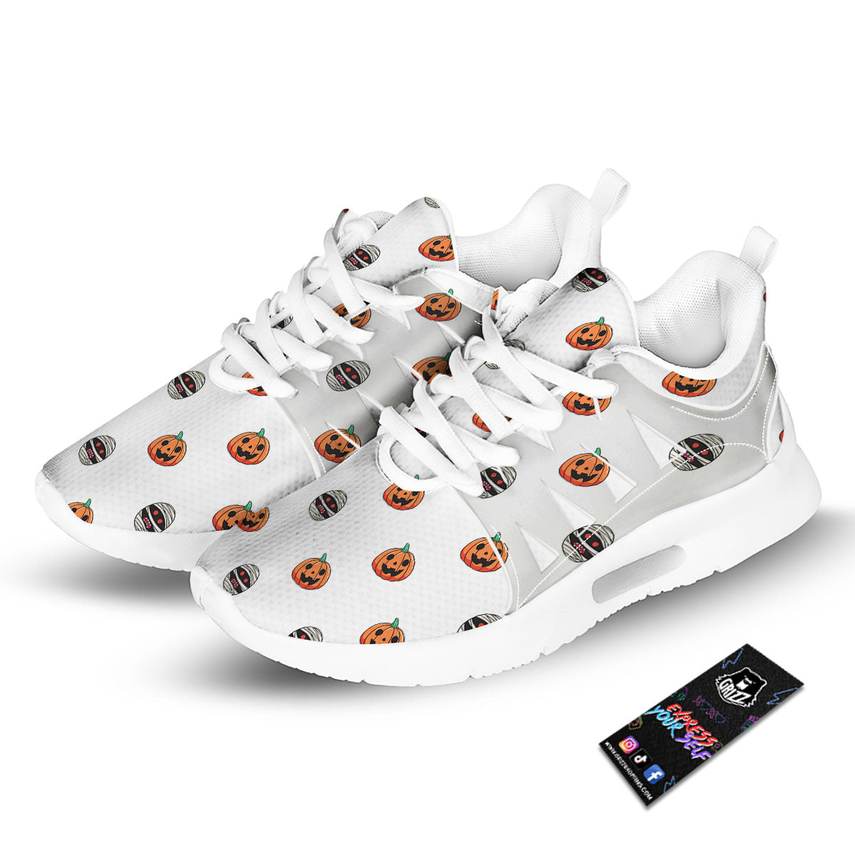 Mummy Halloween Print Pattern Tennis Shoes-grizzshop