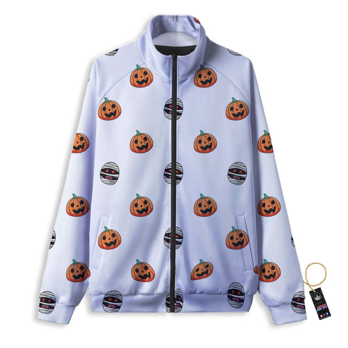 Mummy Halloween Print Pattern Track Jacket-grizzshop