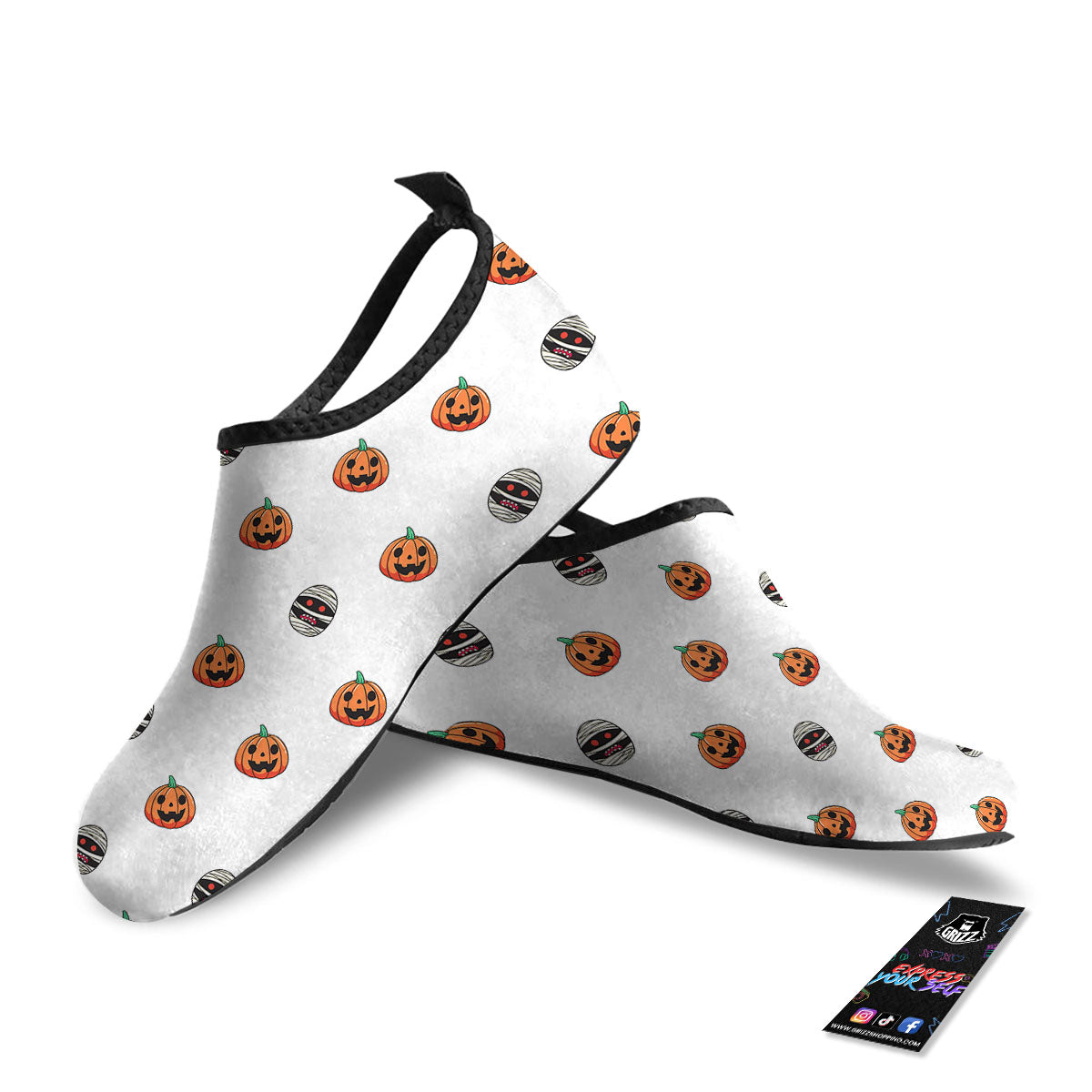 Mummy Halloween Print Pattern Water Shoes-grizzshop