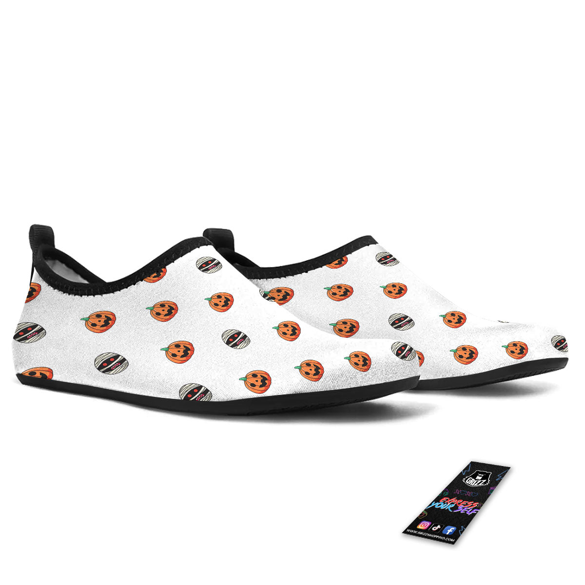 Mummy Halloween Print Pattern Water Shoes-grizzshop