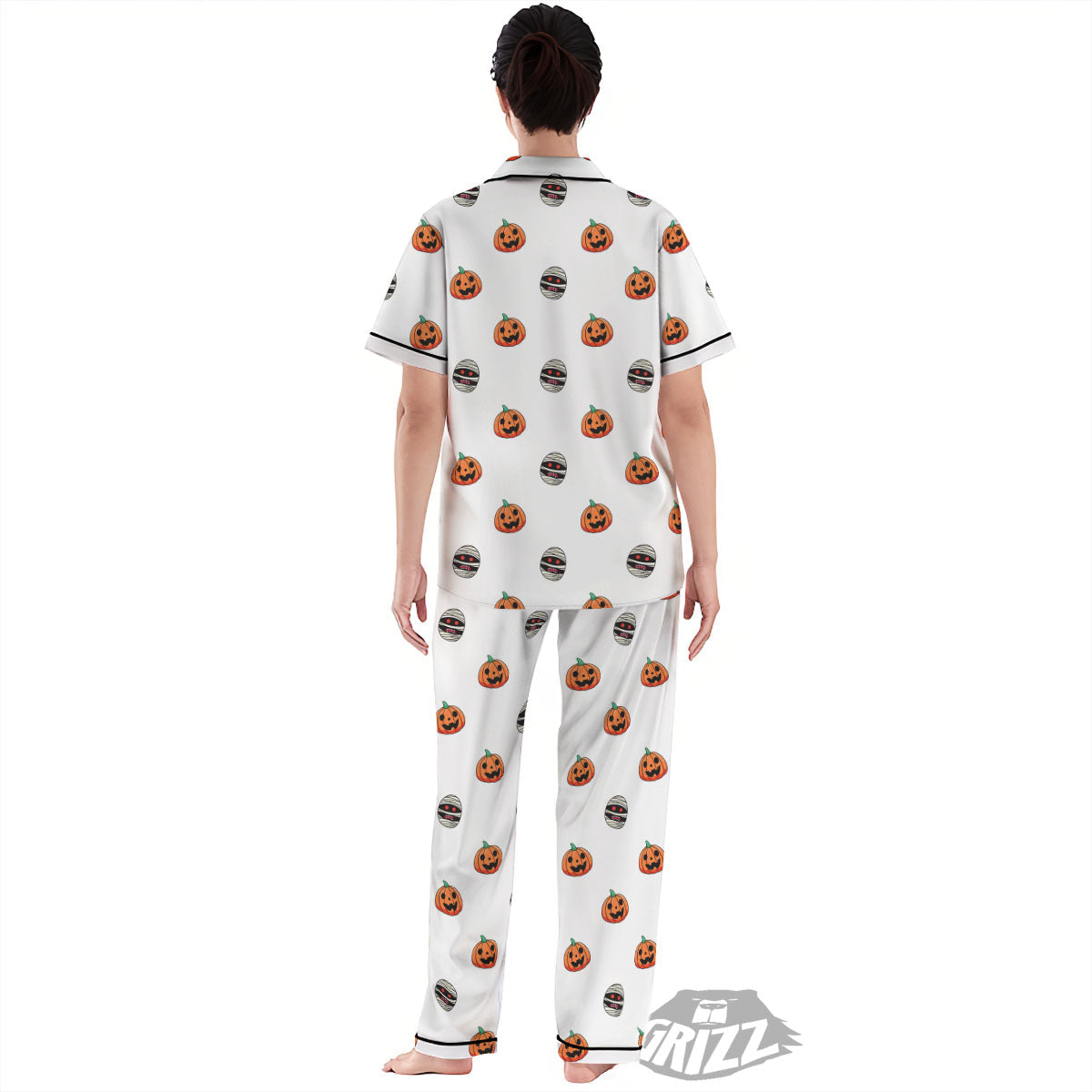 Mummy Halloween Print Pattern Women's Pajamas Set-grizzshop
