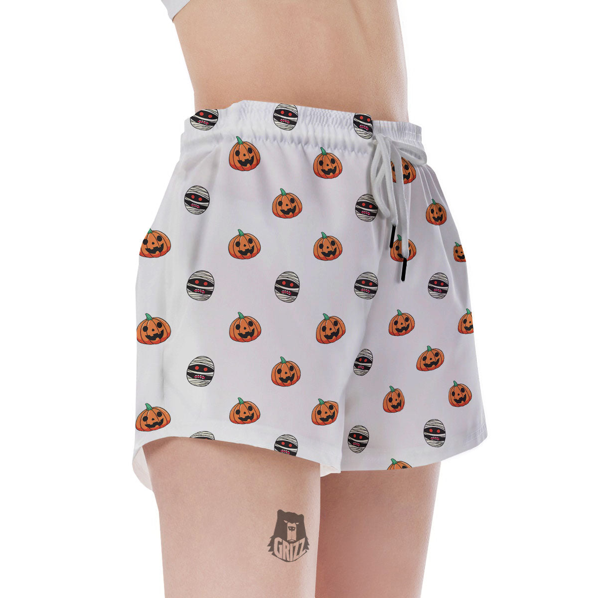 Mummy Halloween Print Pattern Women's Shorts-grizzshop