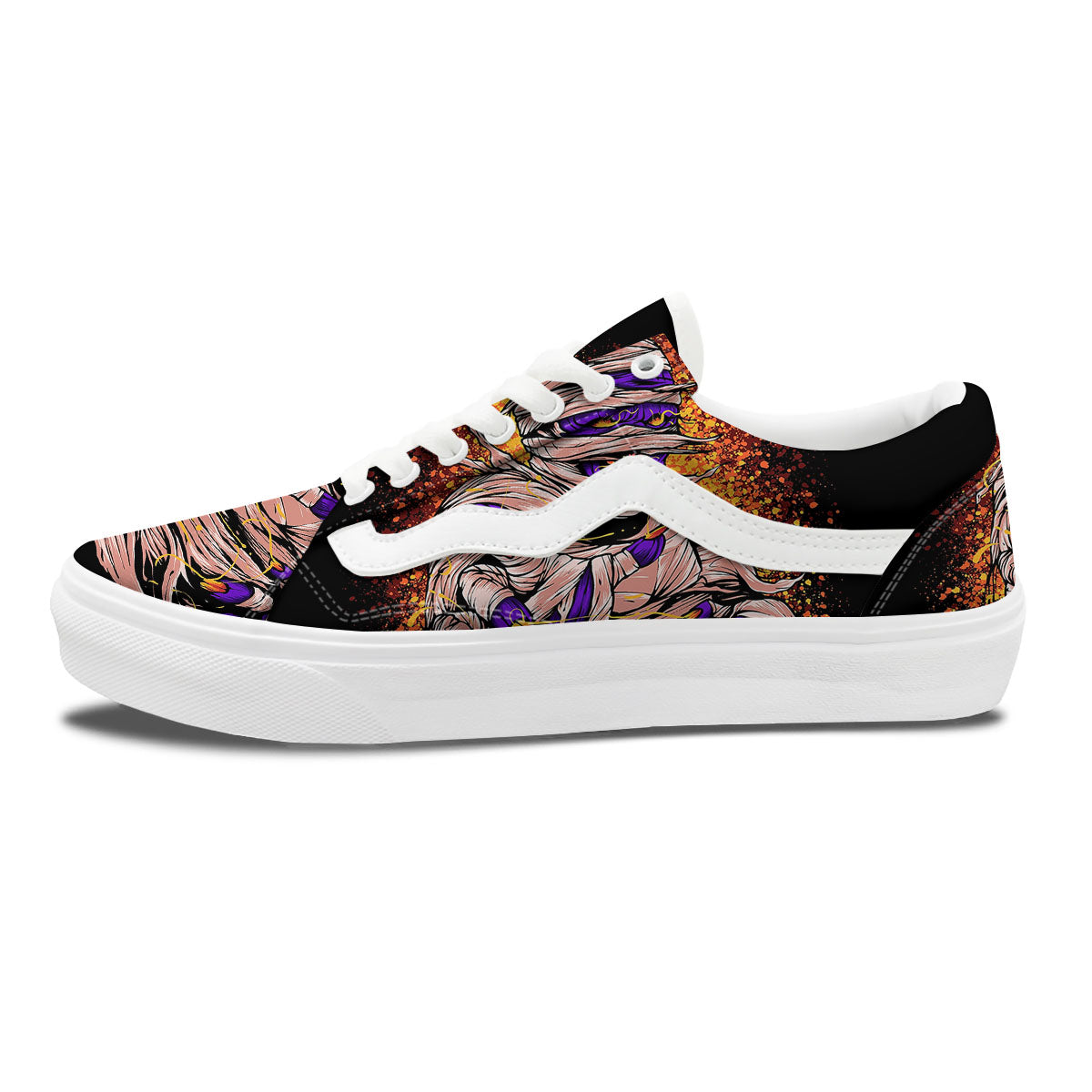 Mummy Halloween Print Skate Shoes-grizzshop