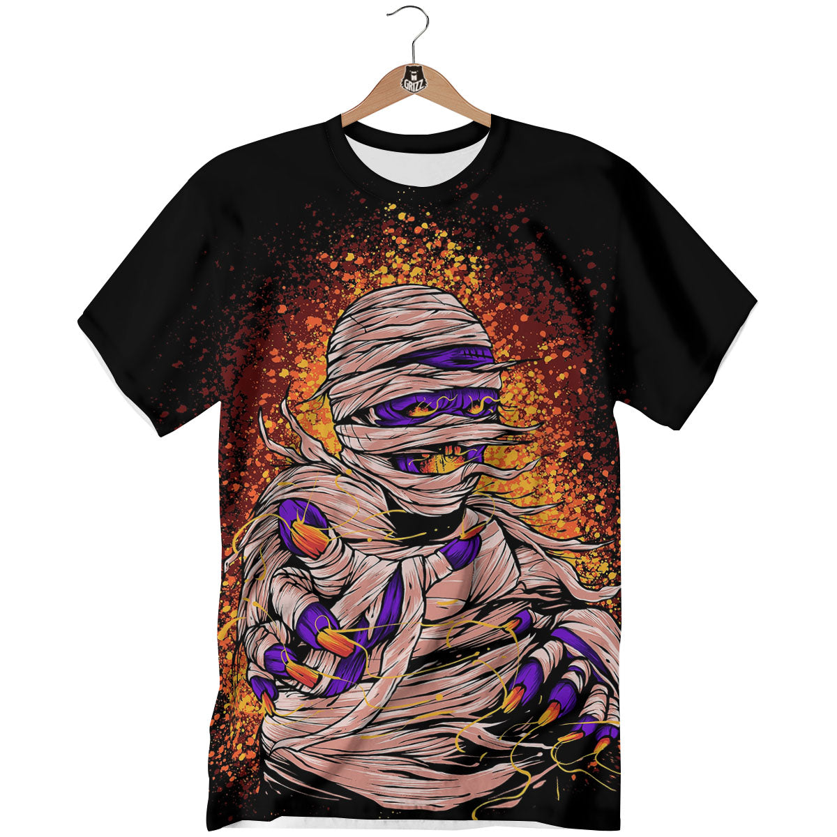 Mummy Halloween Print T-Shirt-grizzshop