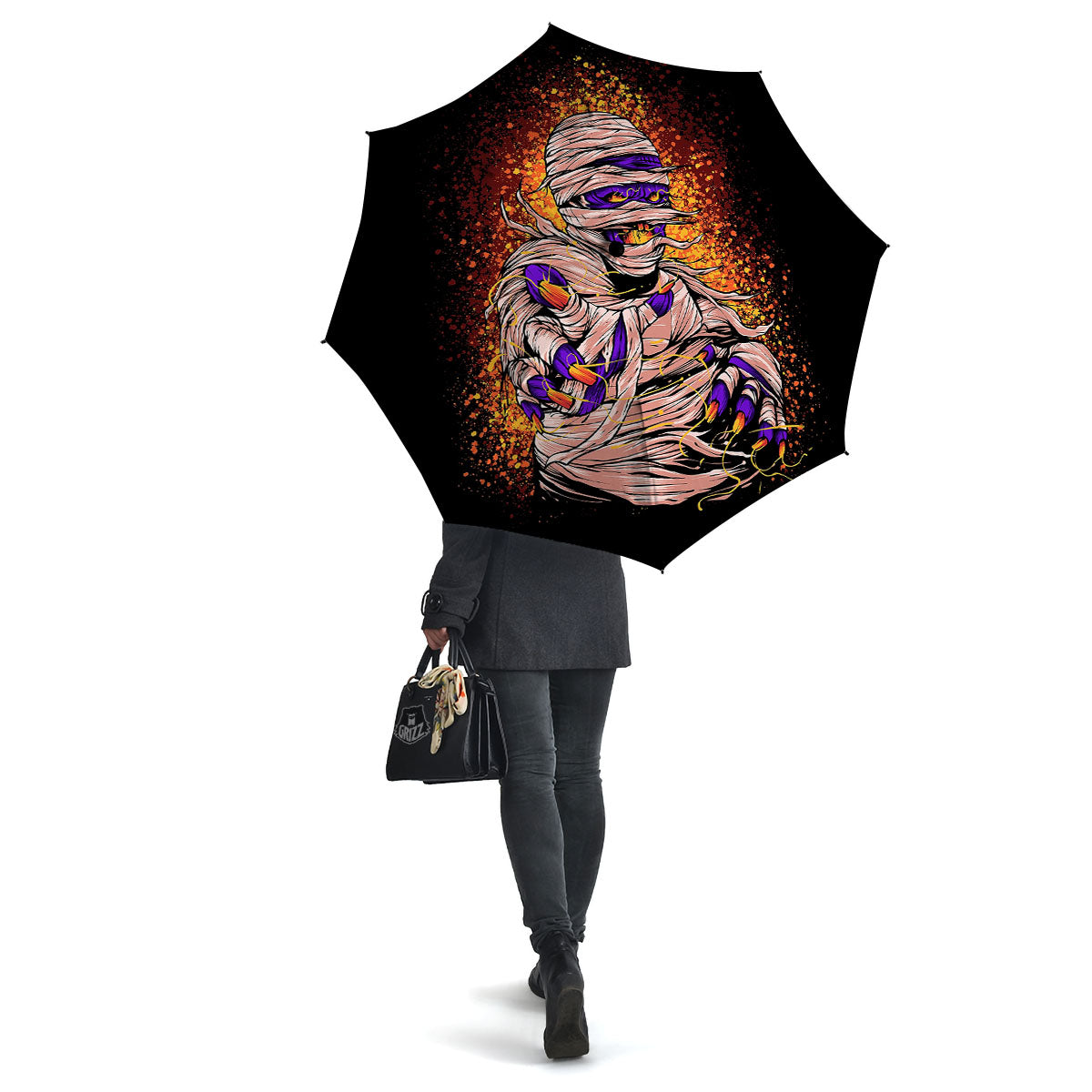 Mummy Halloween Print Umbrella-grizzshop