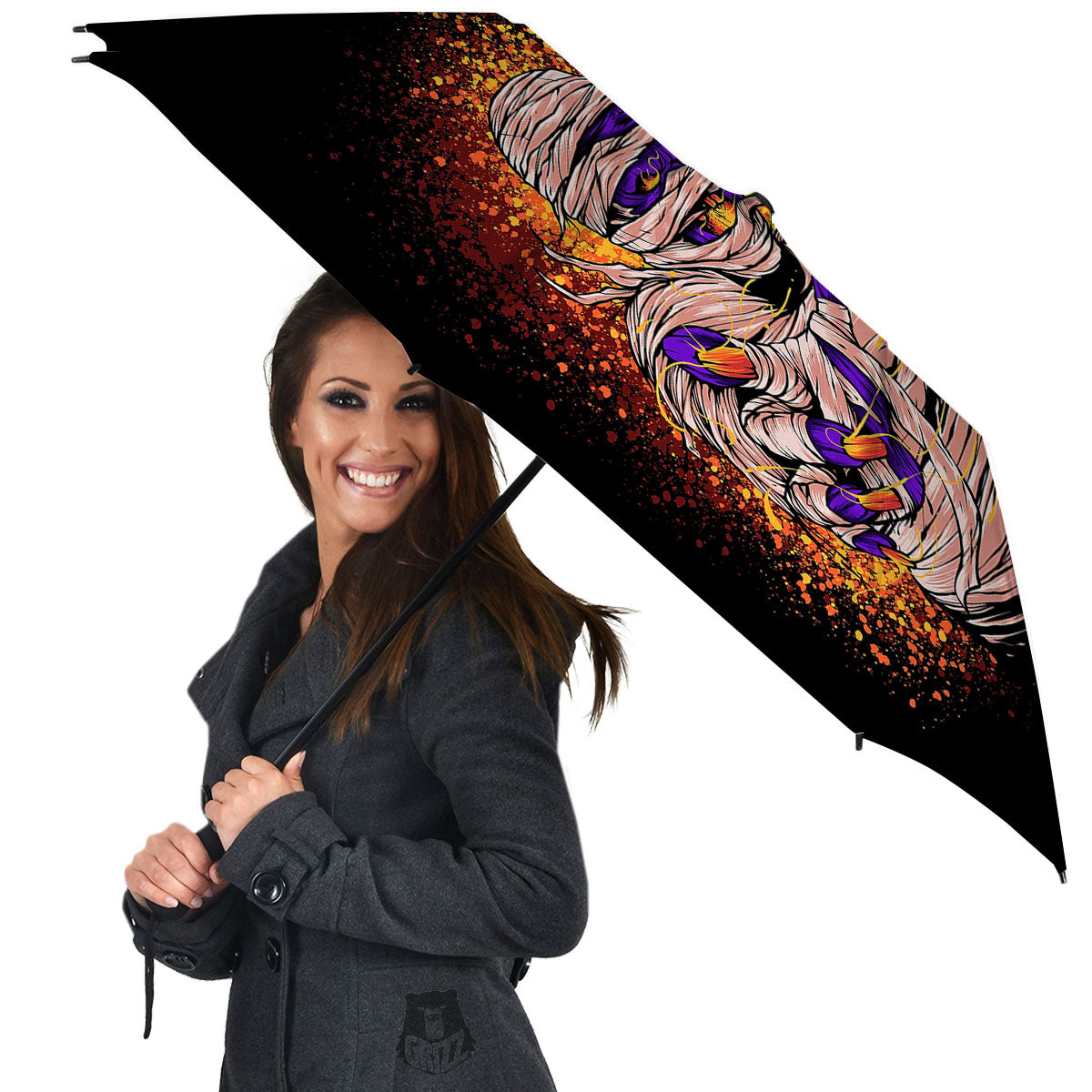 Mummy Halloween Print Umbrella-grizzshop