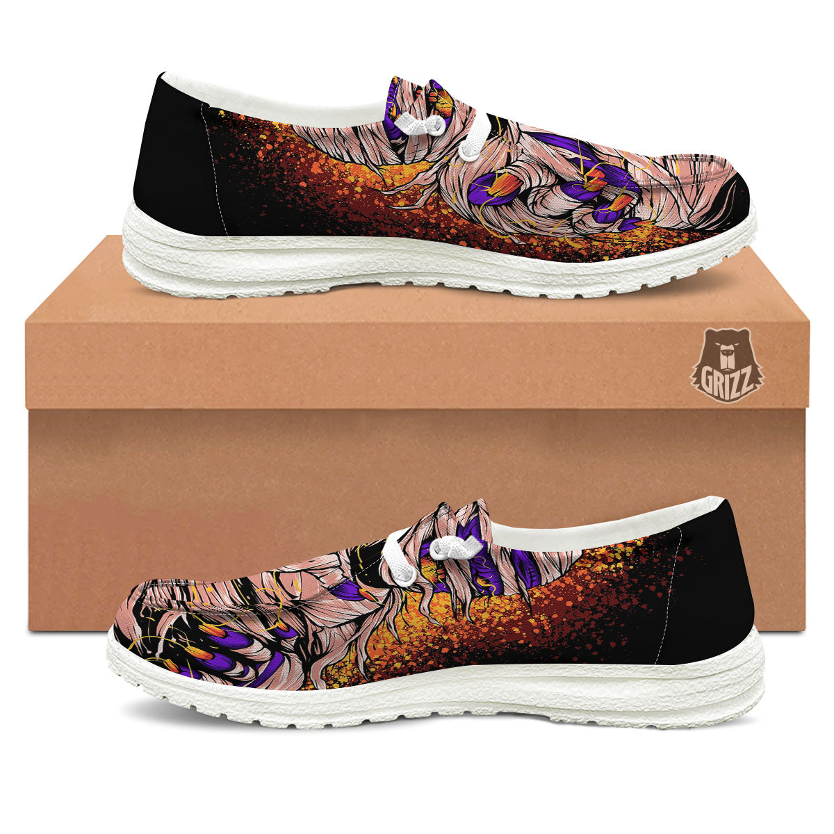Mummy Halloween Print White Loafers-grizzshop
