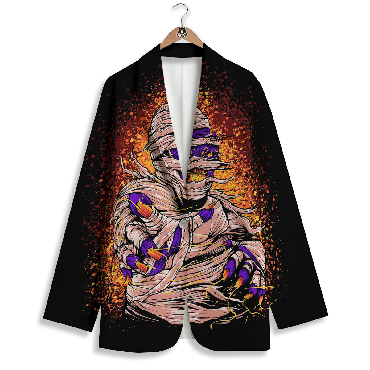 Mummy Halloween Print Women's Blazer-grizzshop