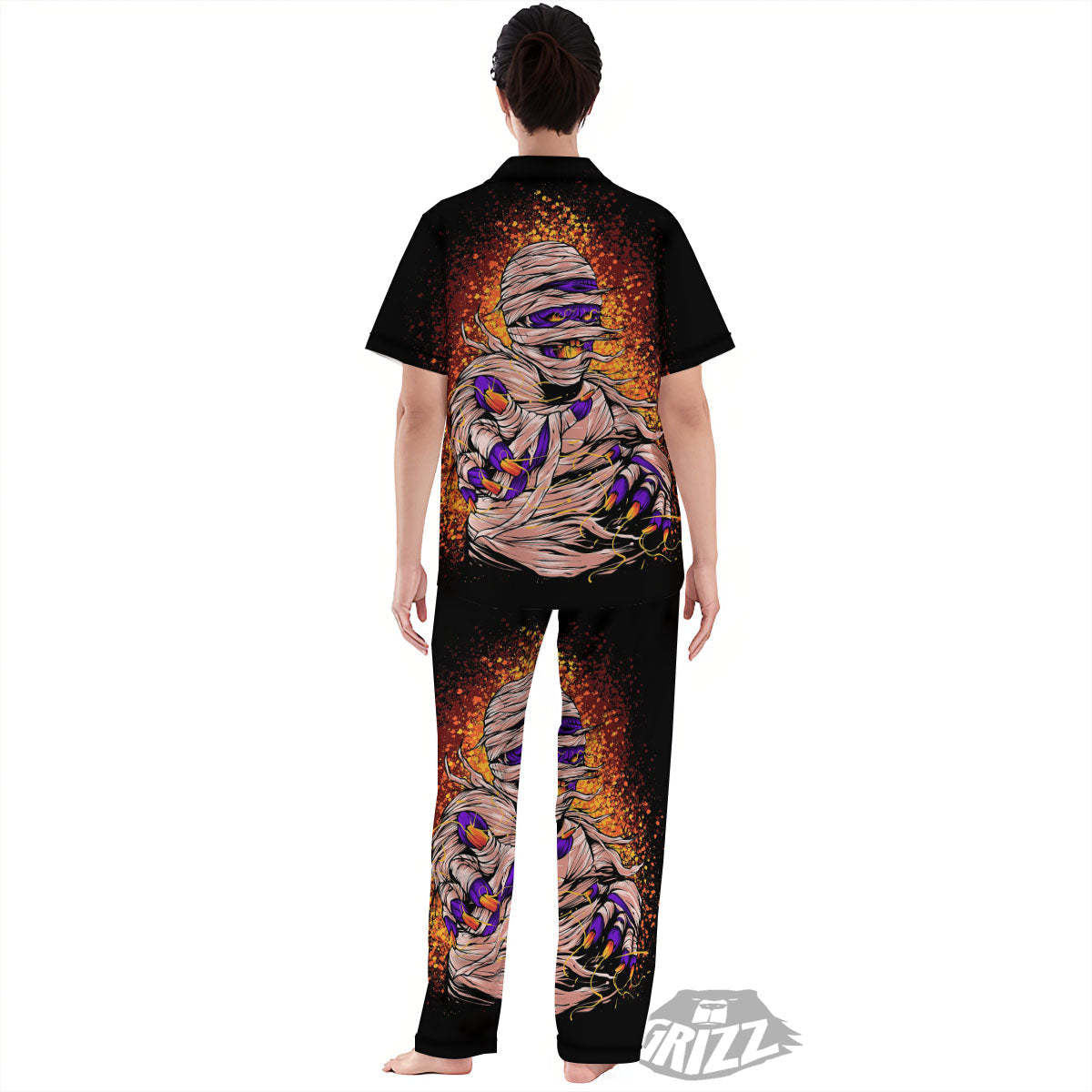 Mummy Halloween Print Women's Pajamas Set-grizzshop