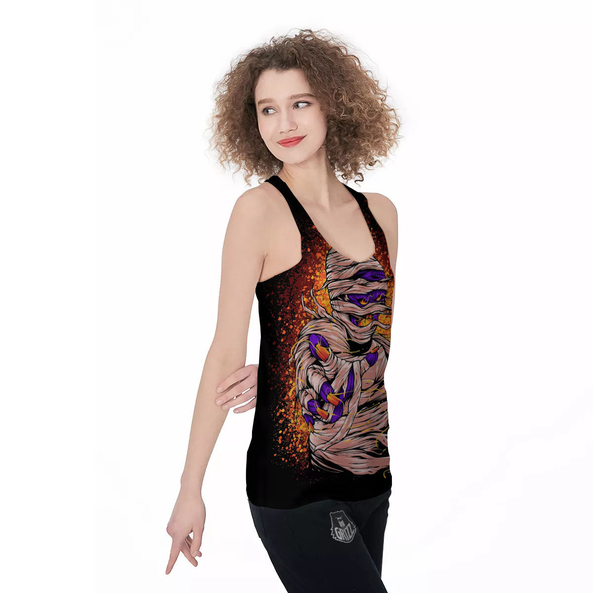 Mummy Halloween Print Women's Racerback Tank Top-grizzshop