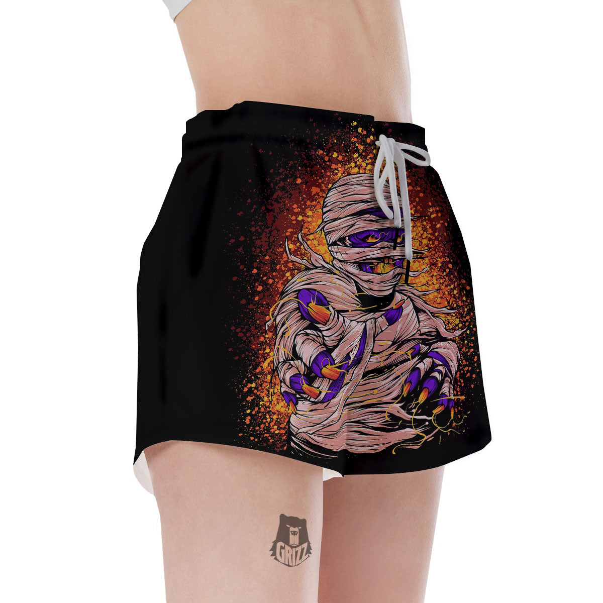 Mummy Halloween Print Women's Shorts-grizzshop