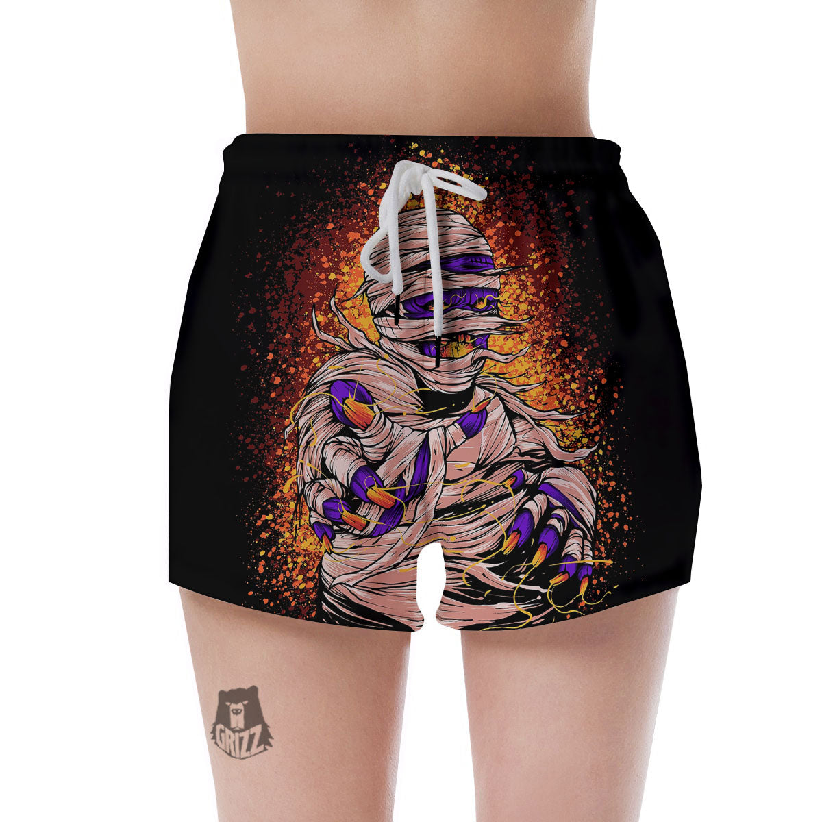 Mummy Halloween Print Women's Shorts-grizzshop