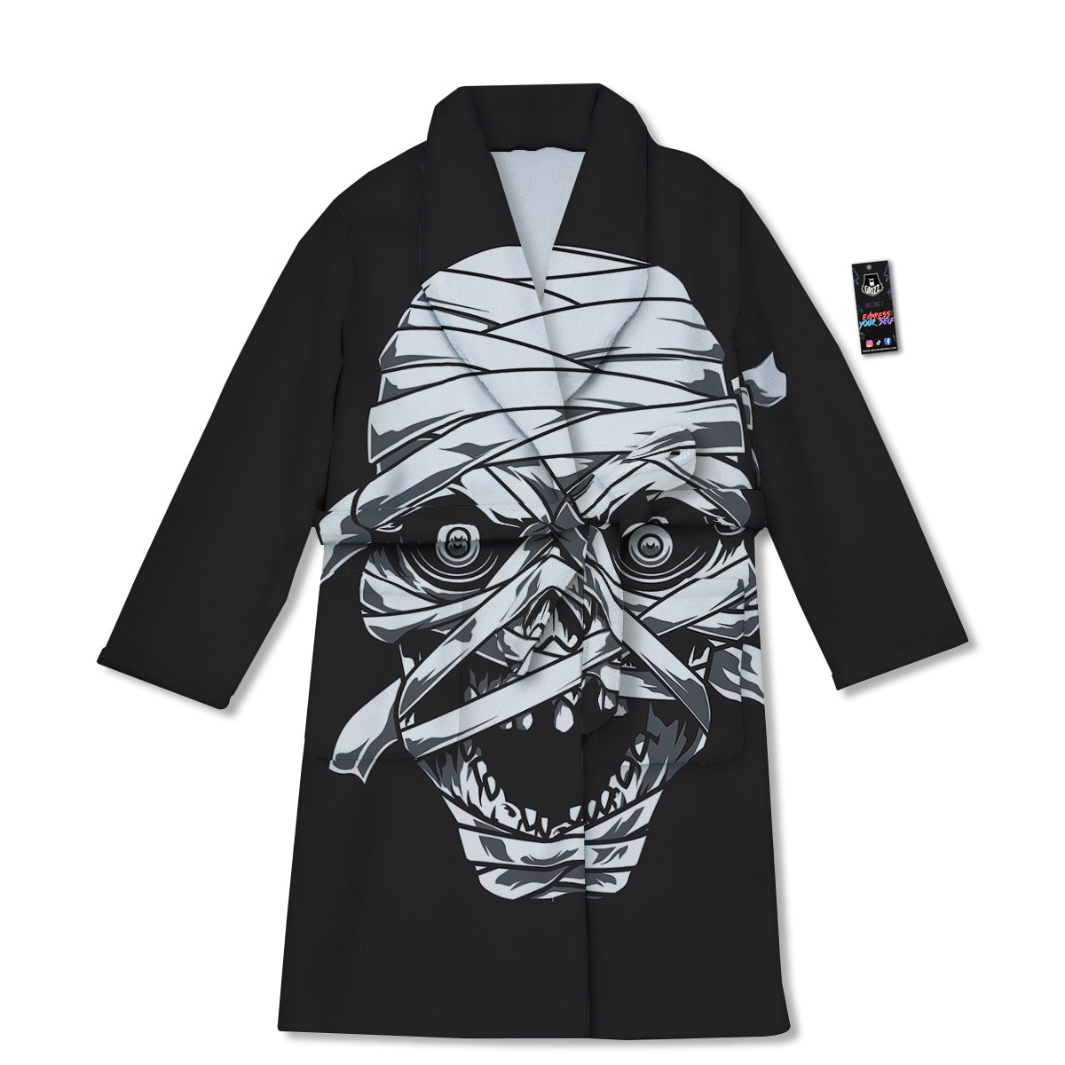 Mummy Head Print Bathrobe-grizzshop