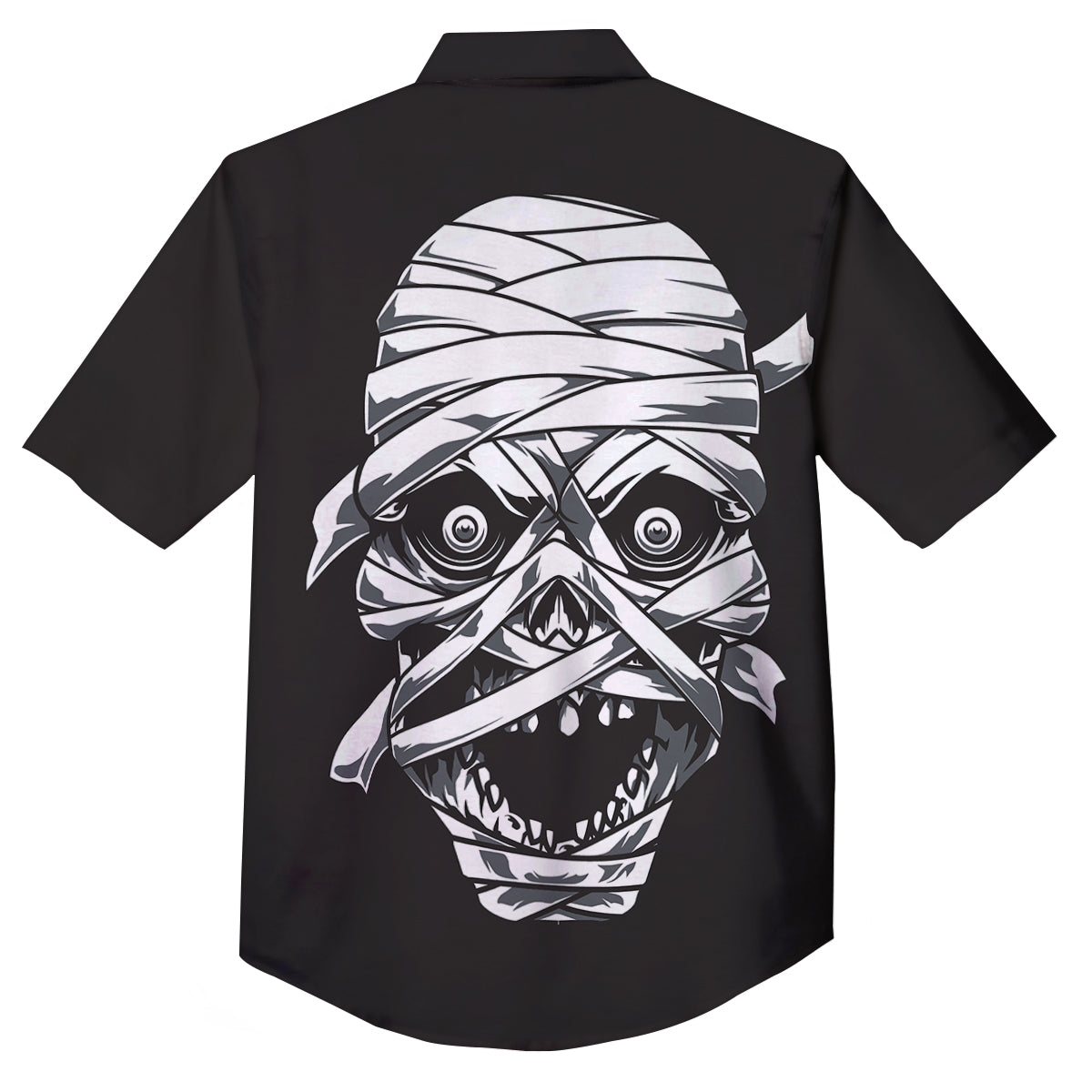 Mummy Head Print Button Up Shirt-grizzshop