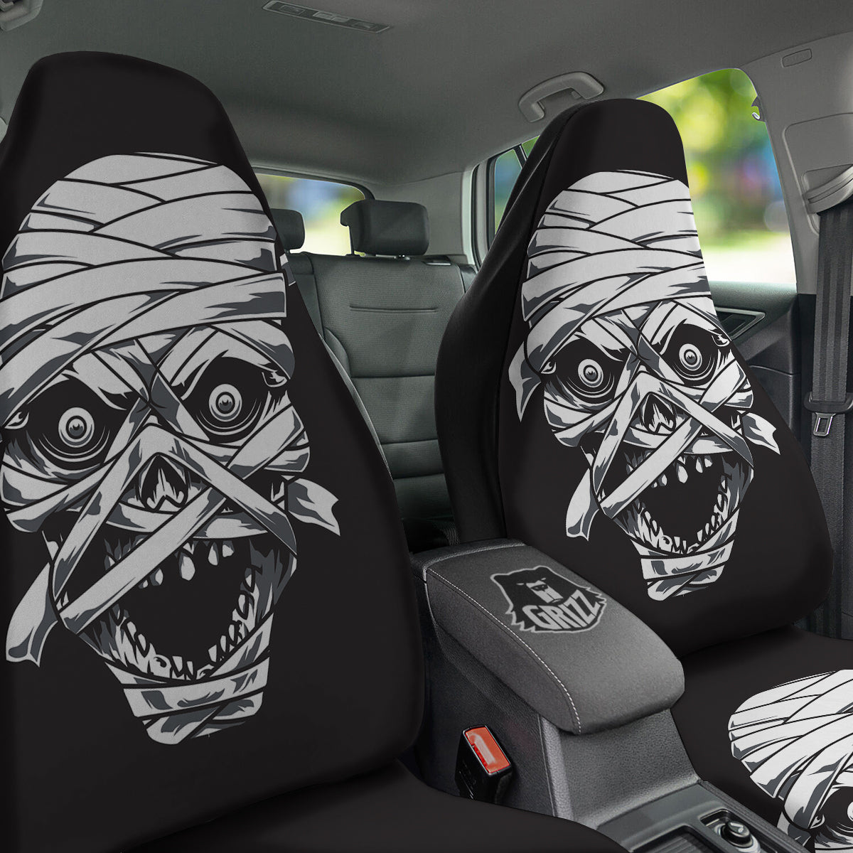 Mummy Head Print Car Seat Covers-grizzshop