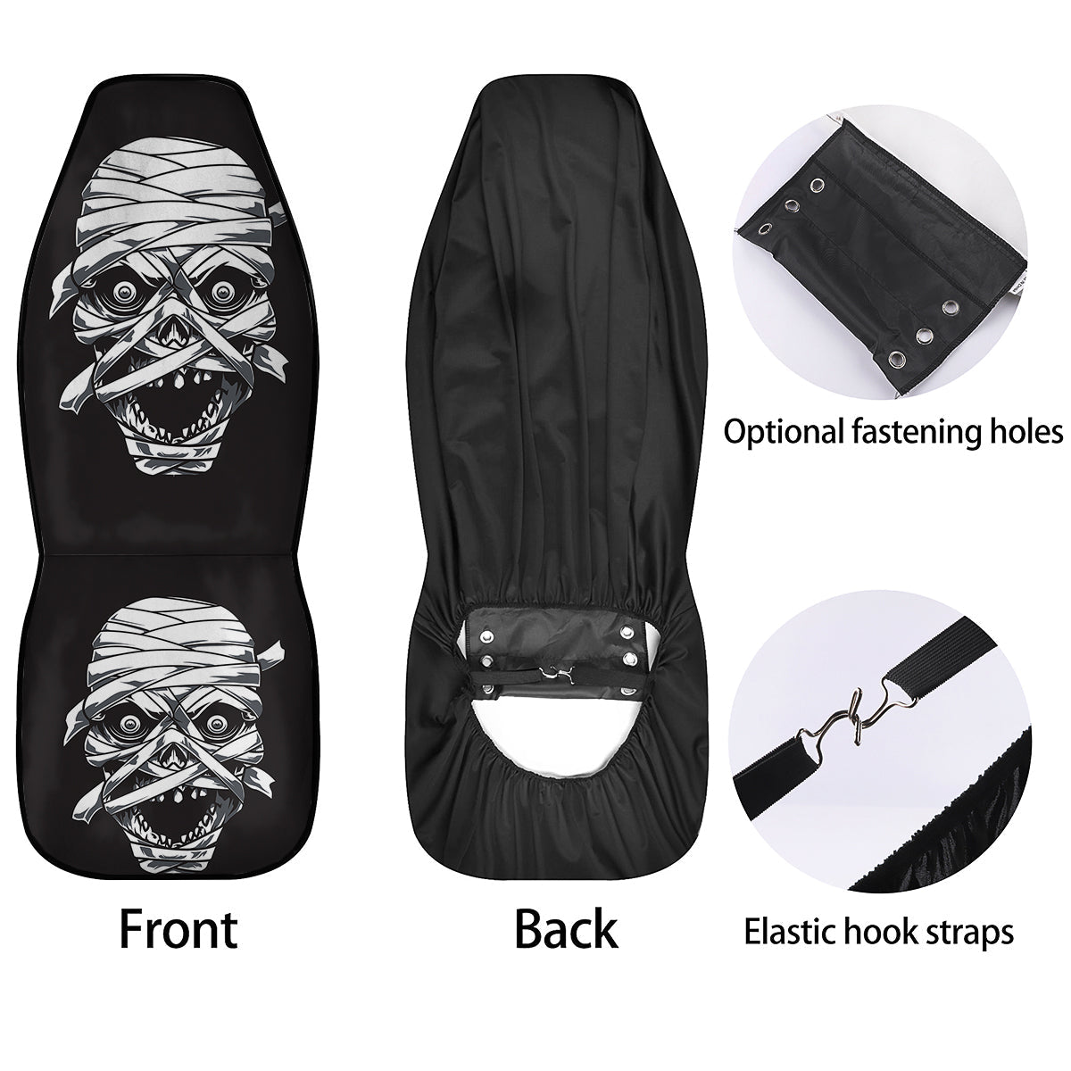 Mummy Head Print Car Seat Covers-grizzshop