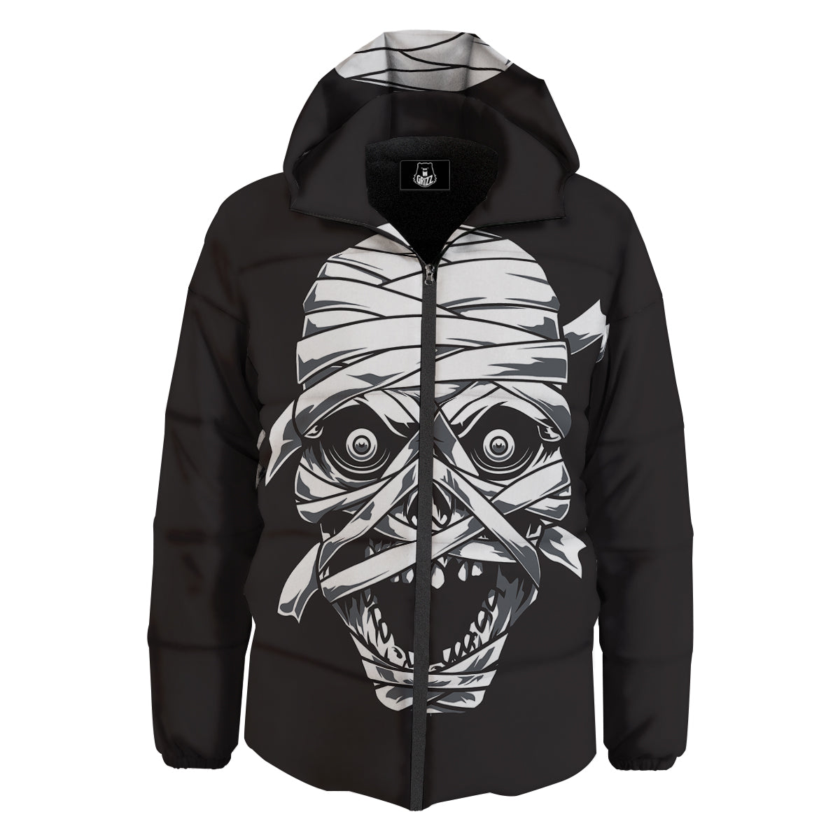 Mummy Head Print Down Jacket-grizzshop
