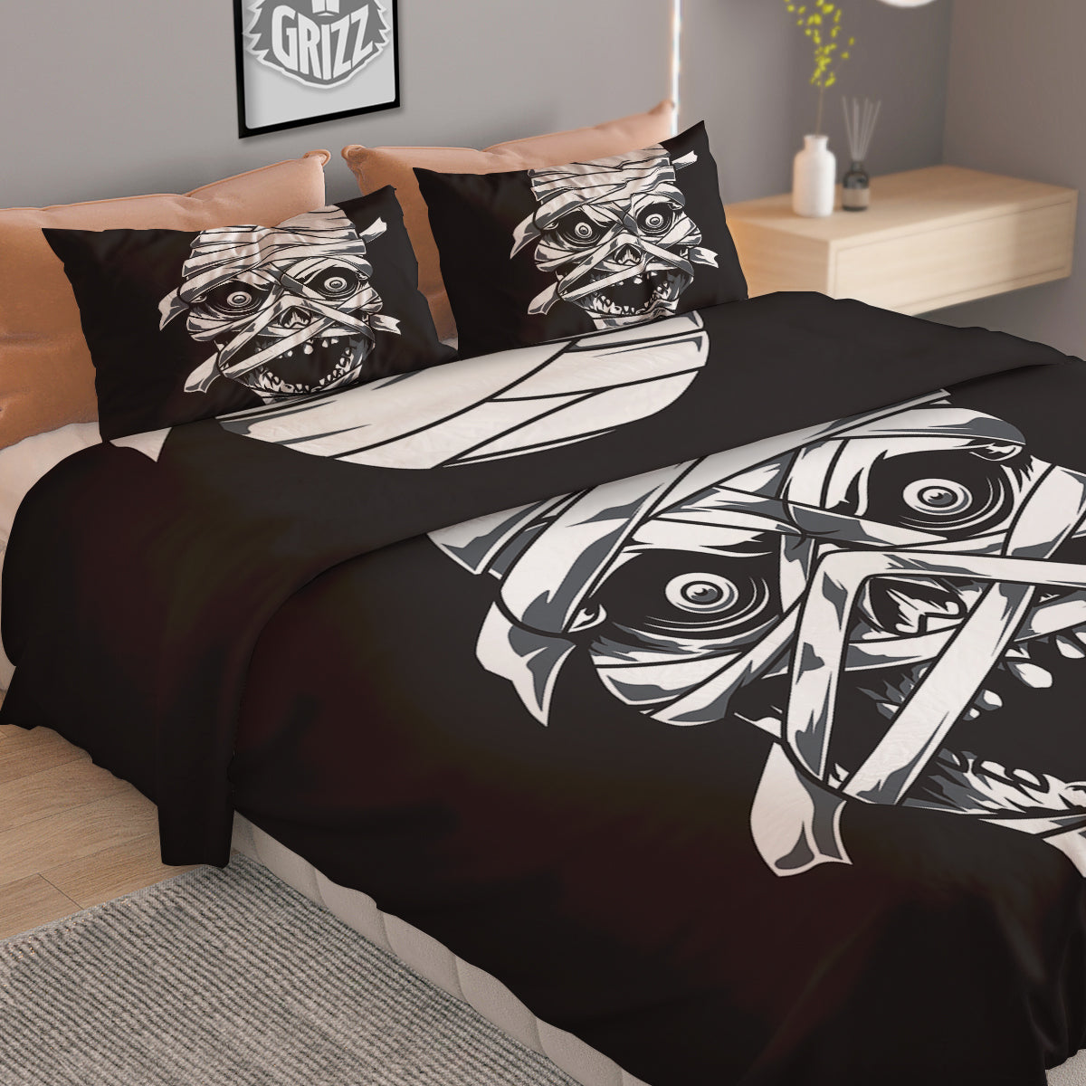 Mummy Head Print Duvet Cover Bedding Set