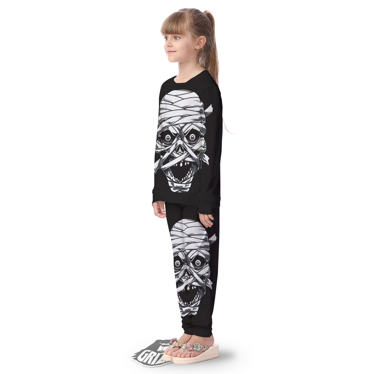 Mummy Head Print Kid's Pajamas-grizzshop