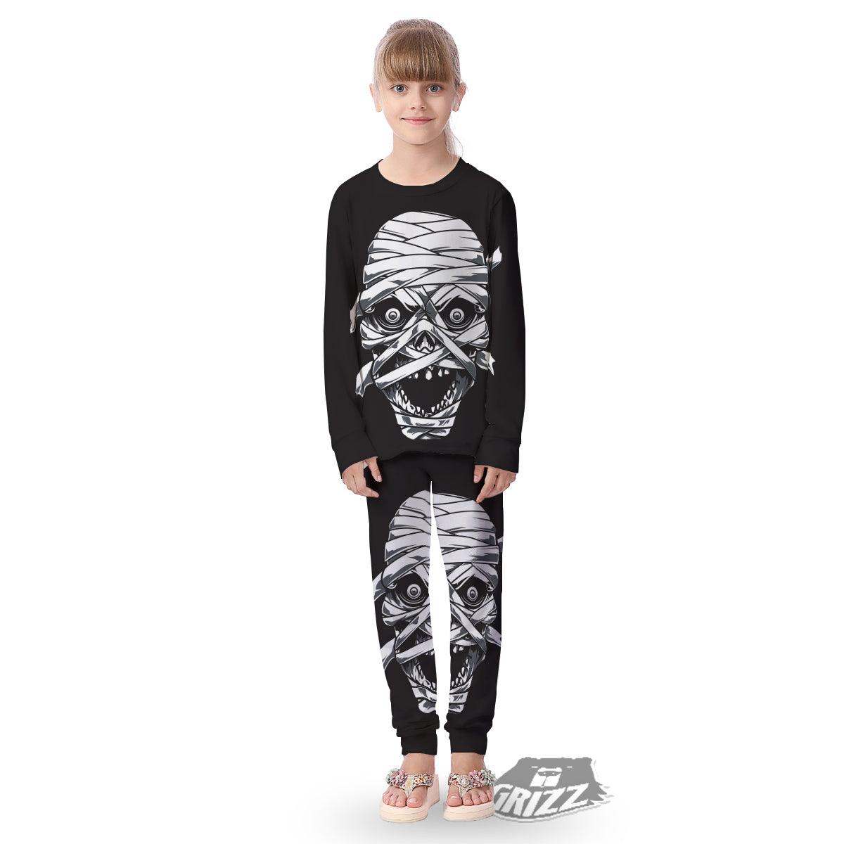 Mummy Head Print Kid's Pajamas-grizzshop