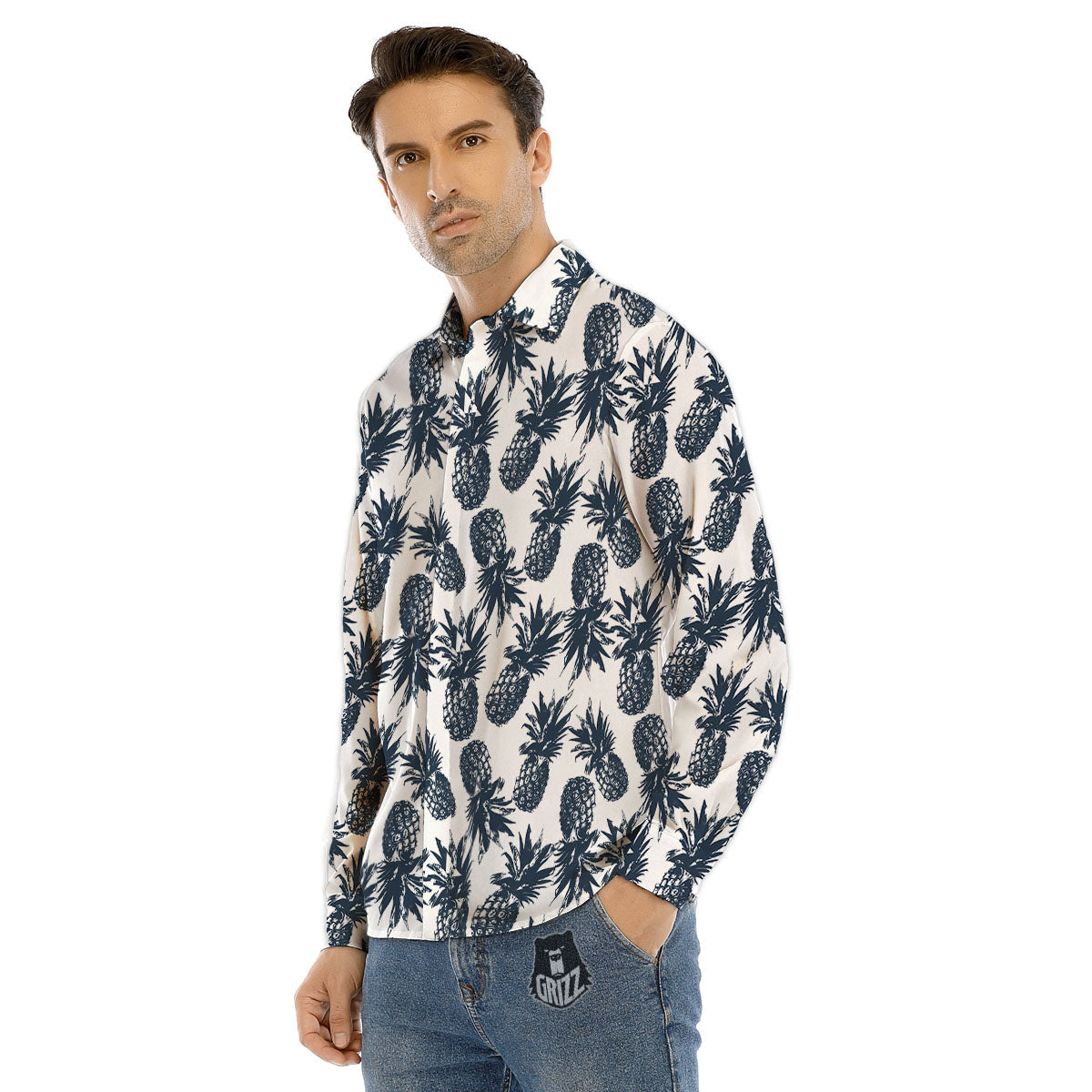 Mummy Head Print Men's Dress Shirts-grizzshop