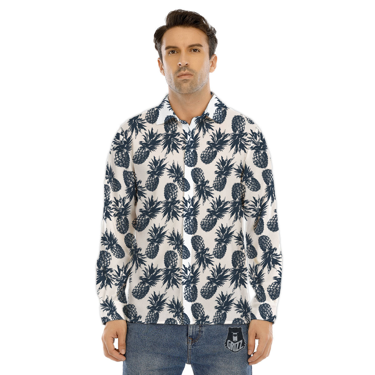 Mummy Head Print Men's Dress Shirts-grizzshop
