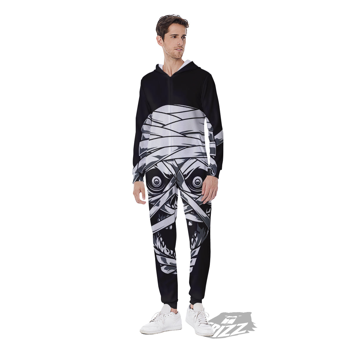 Mummy Head Print Men's Jumpsuit-grizzshop