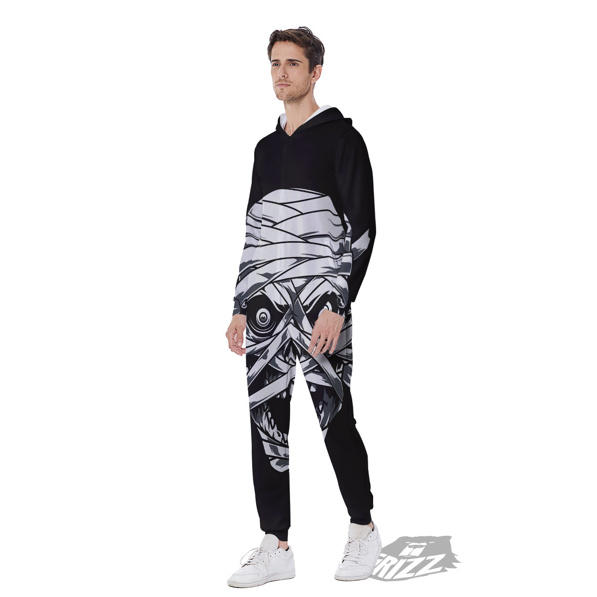 Mummy Head Print Men's Jumpsuit-grizzshop