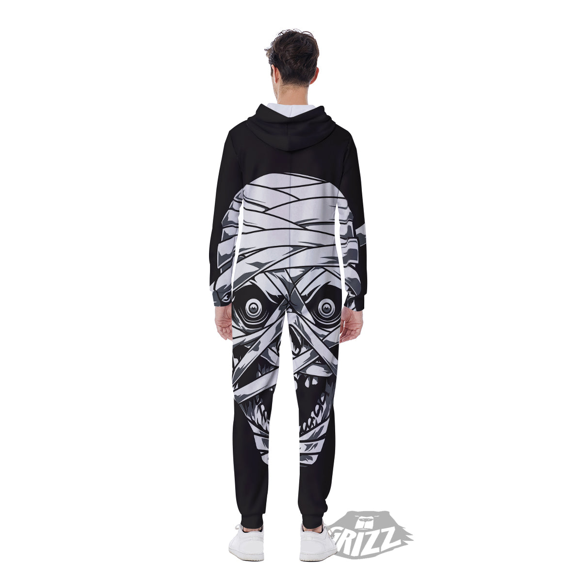 Mummy Head Print Men's Jumpsuit-grizzshop
