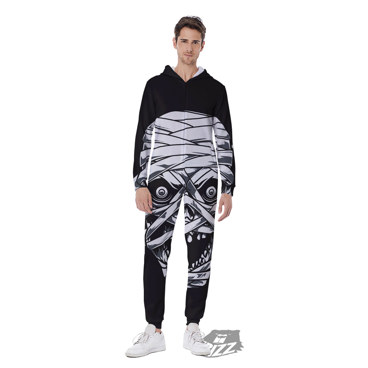 Mummy Head Print Men's Jumpsuit-grizzshop
