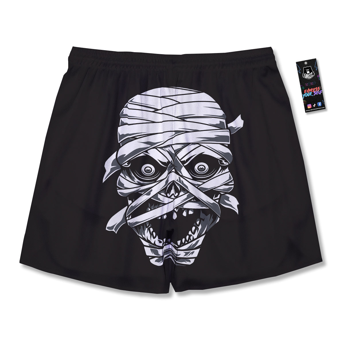 Mummy Head Print Men's Running Shorts-grizzshop