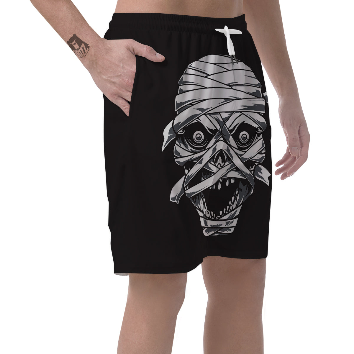 Mummy Head Print Men's Shorts-grizzshop